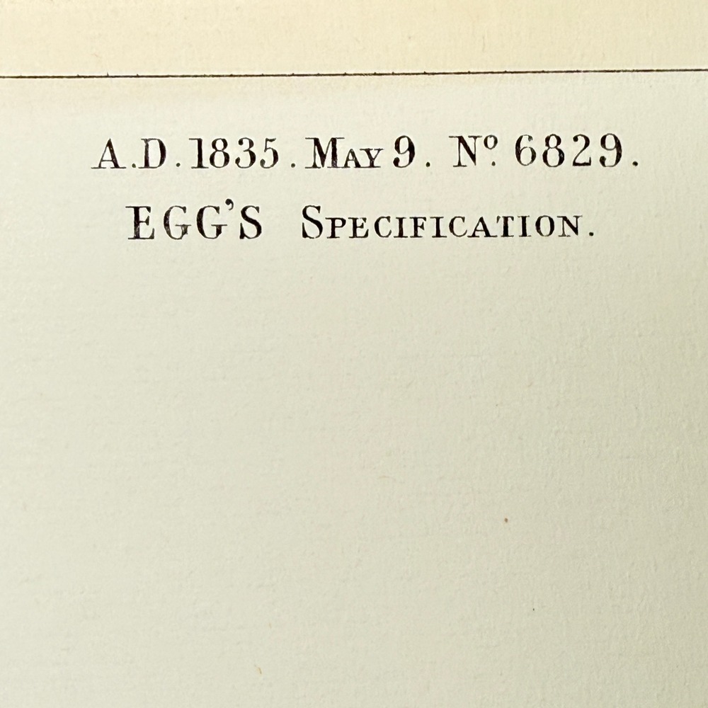 1854 British Patent Org. Lithograph Print Egg's Specification Firearm Lock Gun - Picture 9 of 14